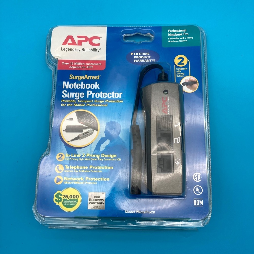 APC SurgeArrest Notebook Surge Protector PNoteProC8 Portable 2-Prong C8 New